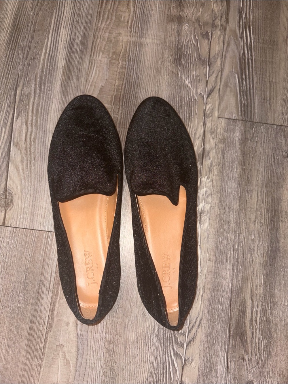 J.Crew Women's Black Velvet Slip-On Loafers